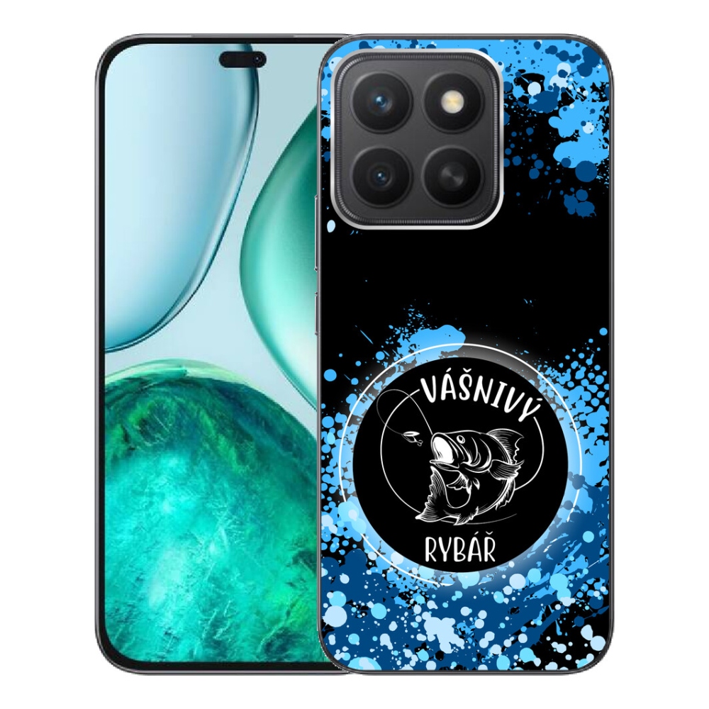 mmCase géltok az Honor X8c-hez – szenvedélyes horgász, fekete háttérrel