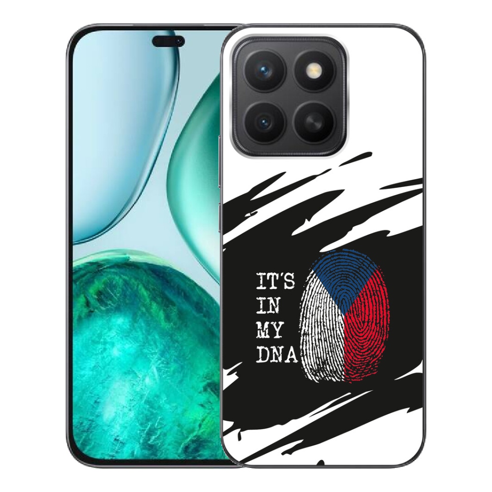 mmCase gél tok az Honor X8c-hez – zászló, ujjlenyomat, fekete-fehér háttér