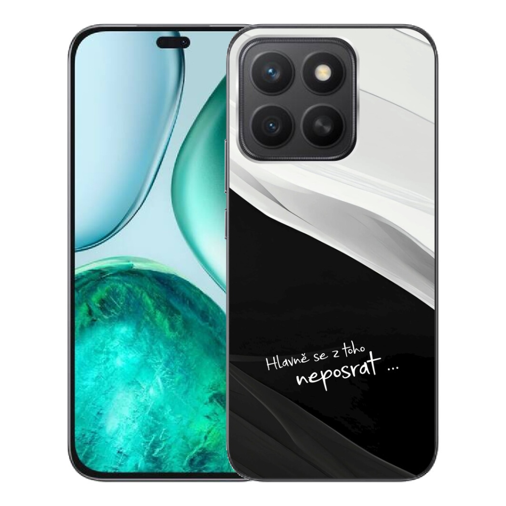 mmCase gél tok az Honor X8c-hez – vicces felirat, 13 fekete-fehér háttér