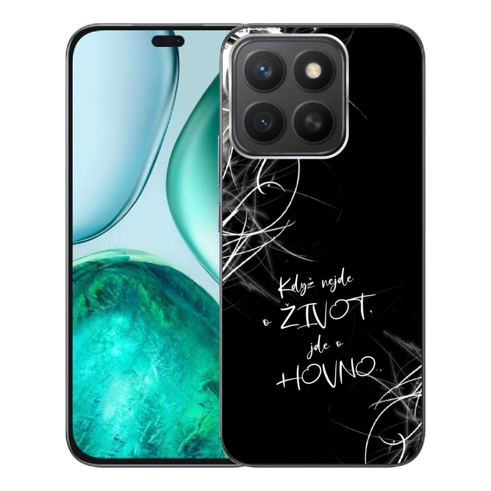 mmCase géltok az Honor X8c-hez – vicces felirat, 16, fekete háttér