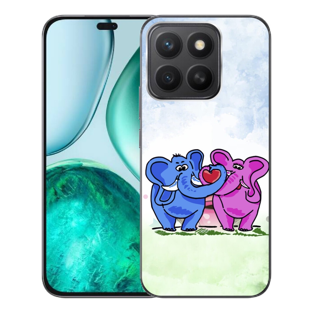 mmCase gél tok az Honor X8c-hez – szerelmes elefántok