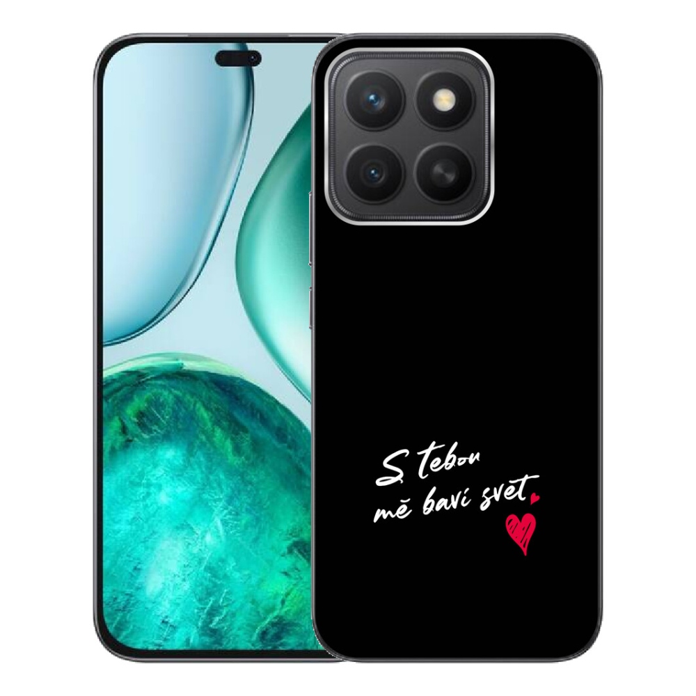 mmCase gél tok az Honor X8c-hez – „In Love” felirat 1, fekete háttérrel