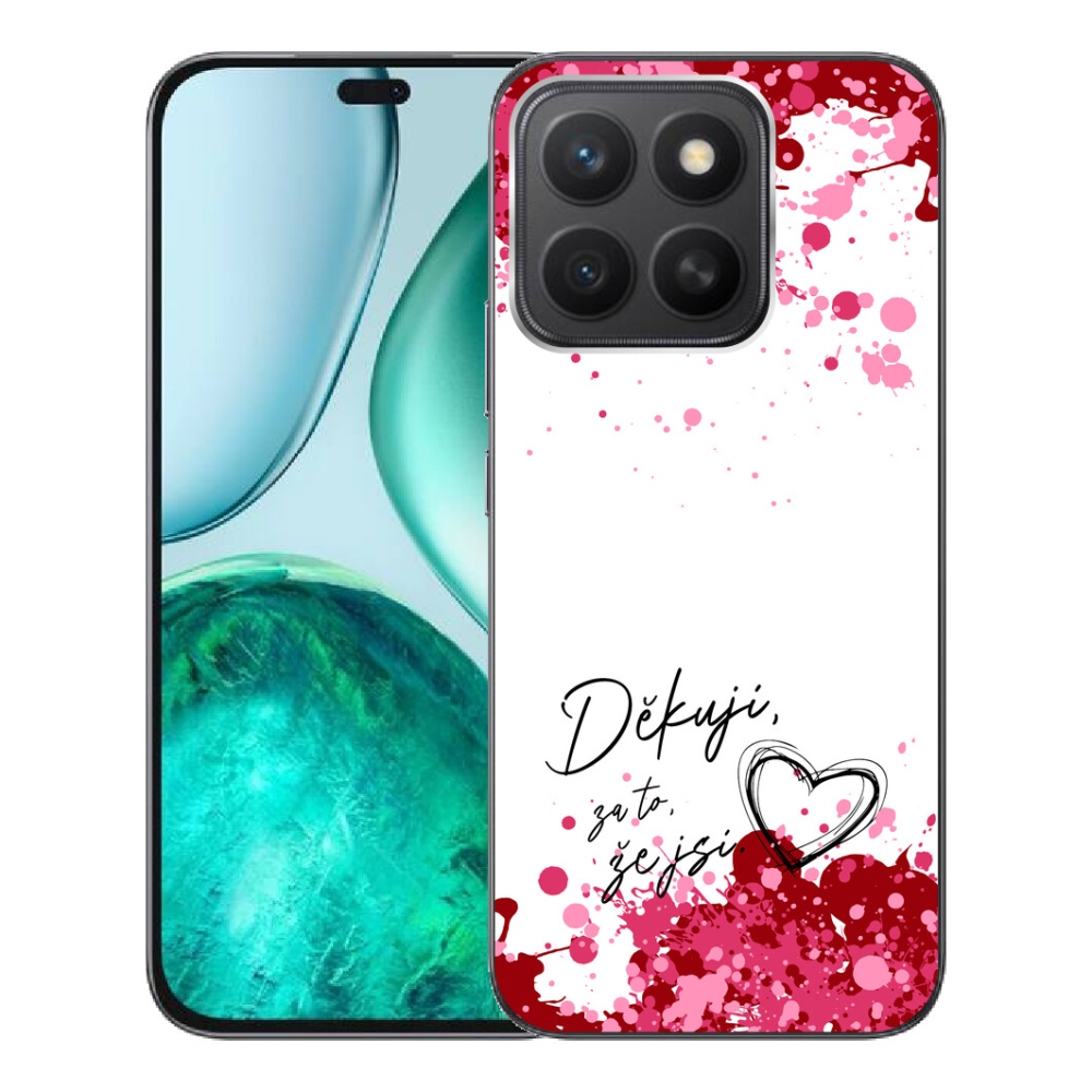 mmCase gél tok az Honor X8c-hez – „Szerelmes” felirat, 2 fehér háttérrel