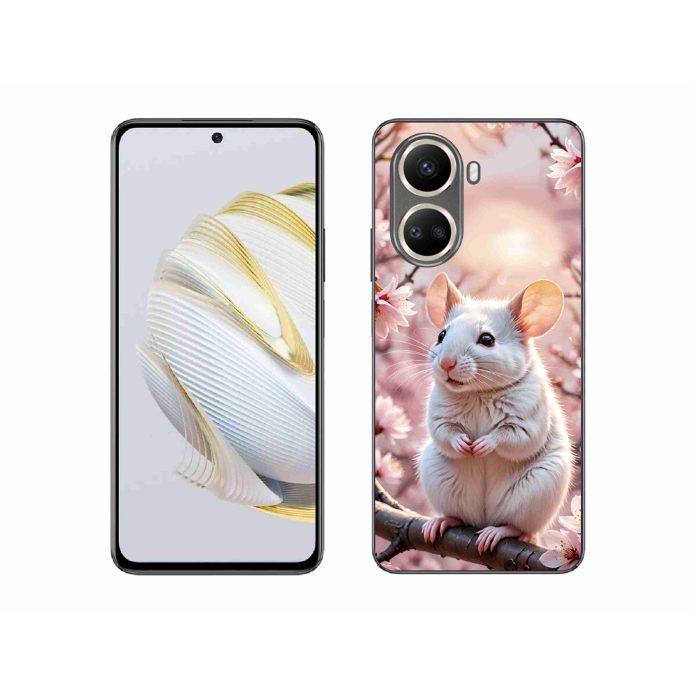 mmCase gél tok a Huawei Nova 10 SE-hez – fehér egér egy ágon