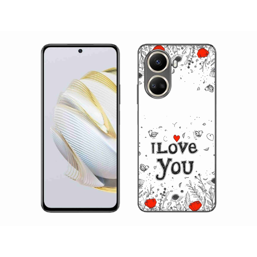 Gél borító mmCase a Huawei Nova 10 SE-hez - I love you fehér háttérrel