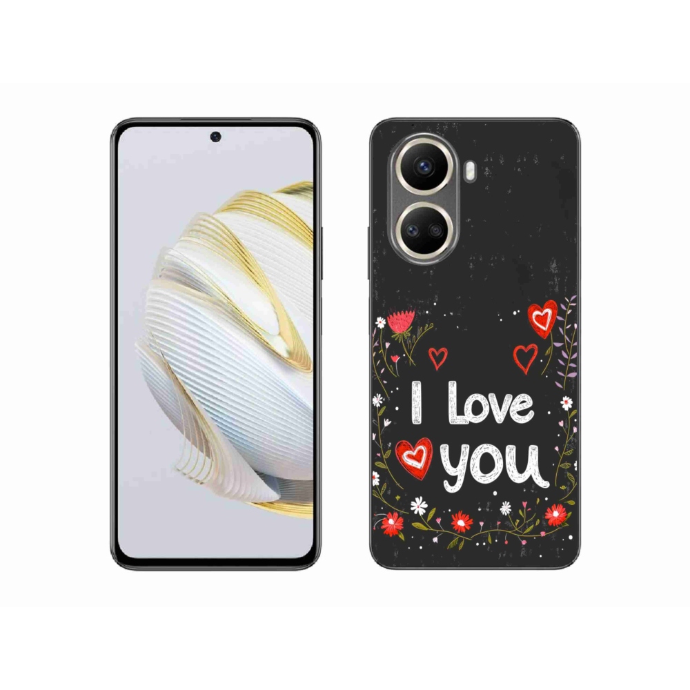 Gél borító mmCase a Huawei Nova 10 SE-hez - Szeretlek fekete háttérrel