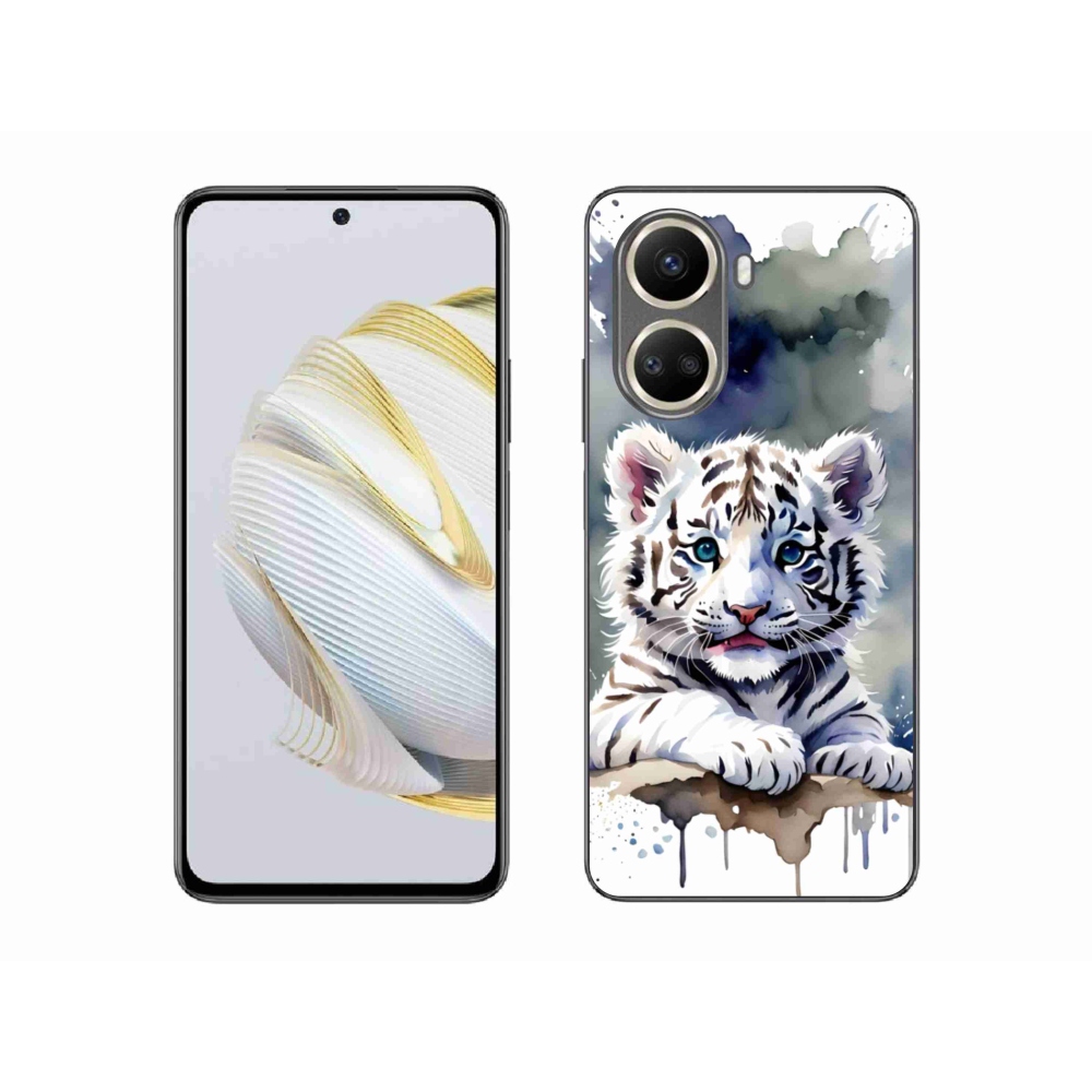 Gél borítás mmCase a Huawei Nova 10 SE számára - fehér tigriskölyök