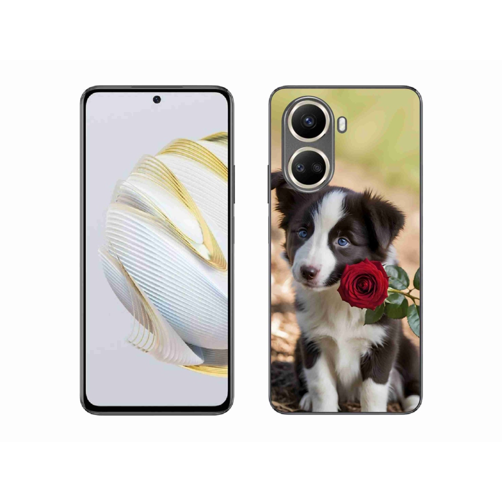 mmCase gél tok a Huawei Nova 10 SE-hez – aranyos border collie rózsával