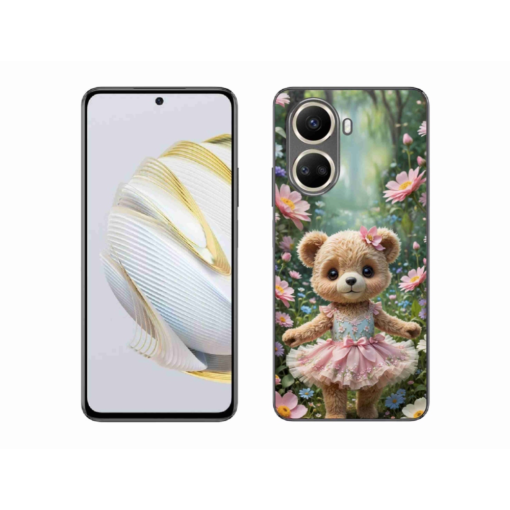 mmCase gél tok a Huawei Nova 10 SE-hez – aranyos mackó virágok között