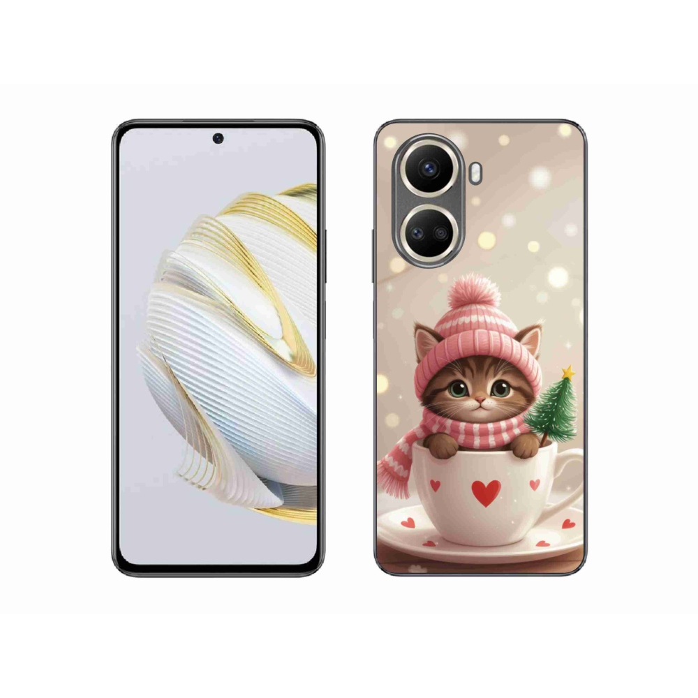 mmCase gél tok a Huawei Nova 10 SE-hez – karácsonyi cica csészében