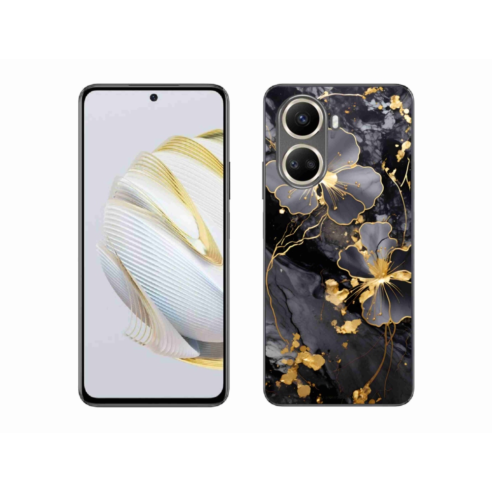 Gél borítás mmCase a Huawei Nova 10 SE-hez - arany virágok
