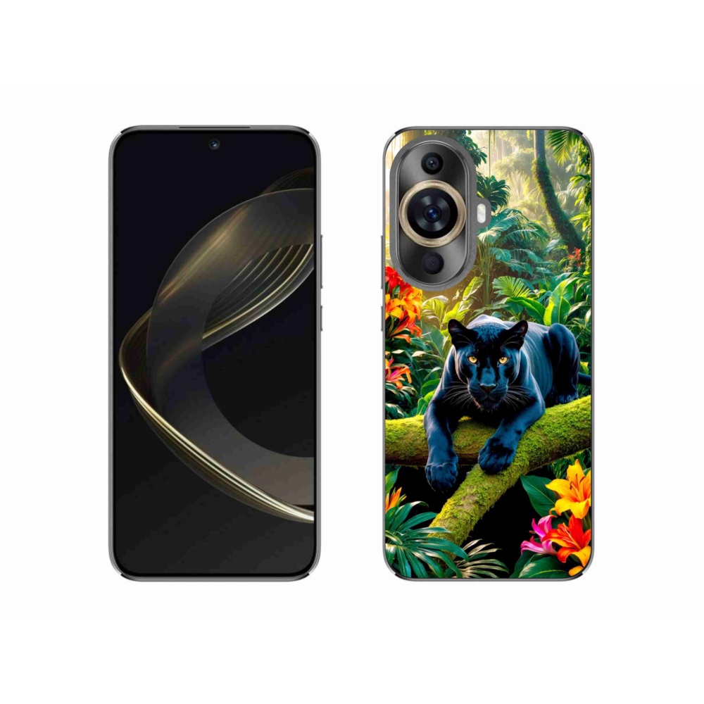 Gél borítás mmCase a Huawei Nova 11-hez - fekete párduc a dzsungelben