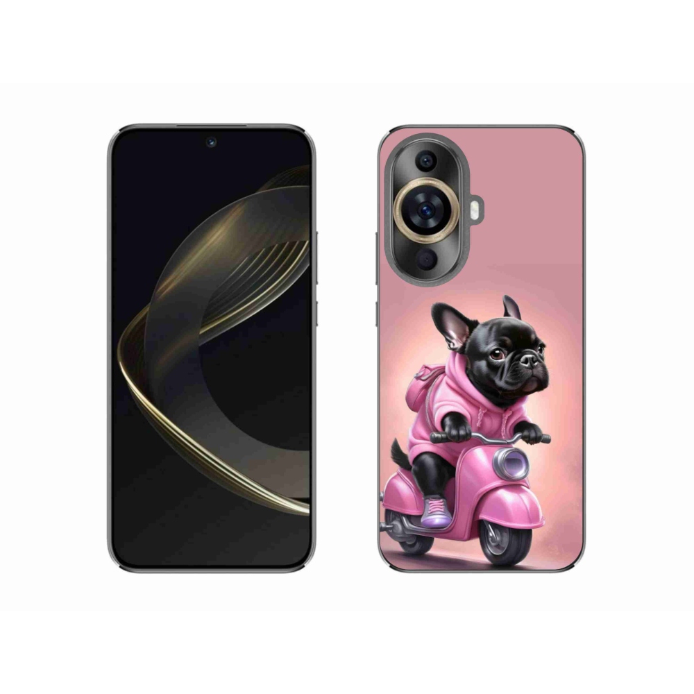 Gél borítás mmCase a Huawei Nova 11-hez - Francia bulldog egy robogón