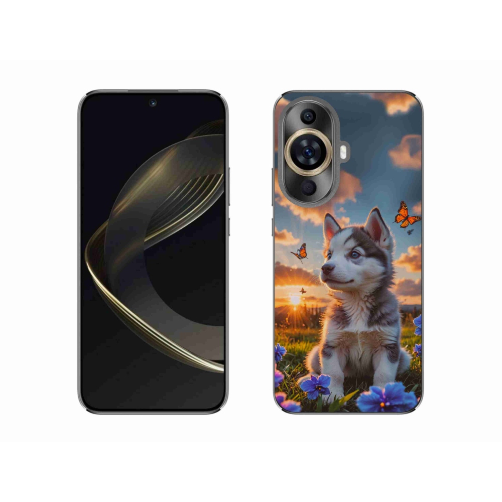 Gél borítás mmCase a Huawei Nova 11-en - husky a naplementében
