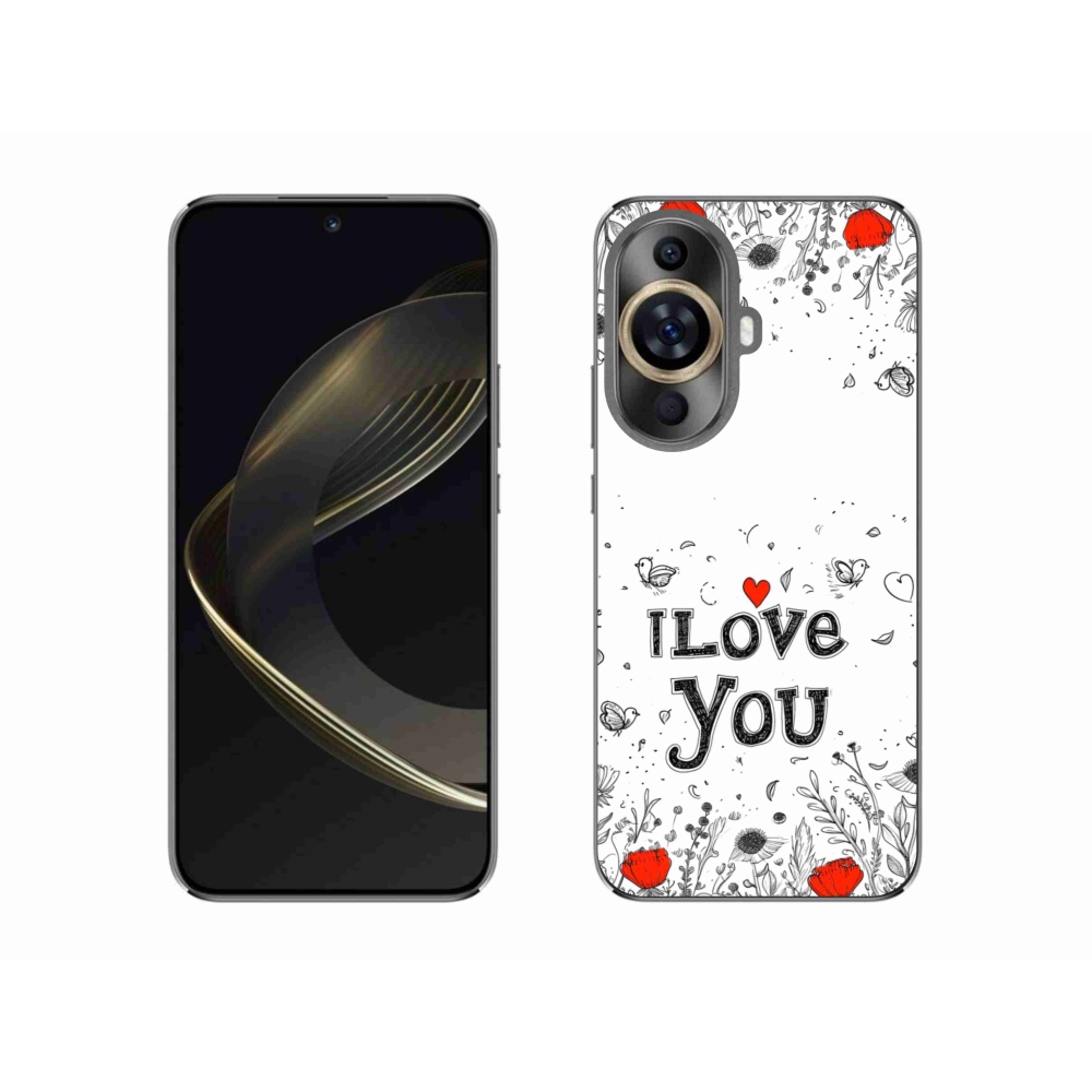 Gél borító mmCase a Huawei Nova 11 készülékhez - I love you fehér háttérrel