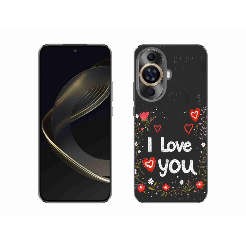 Gél borító mmCase a Huawei Nova 11-hez - Szeretlek fekete háttérrel