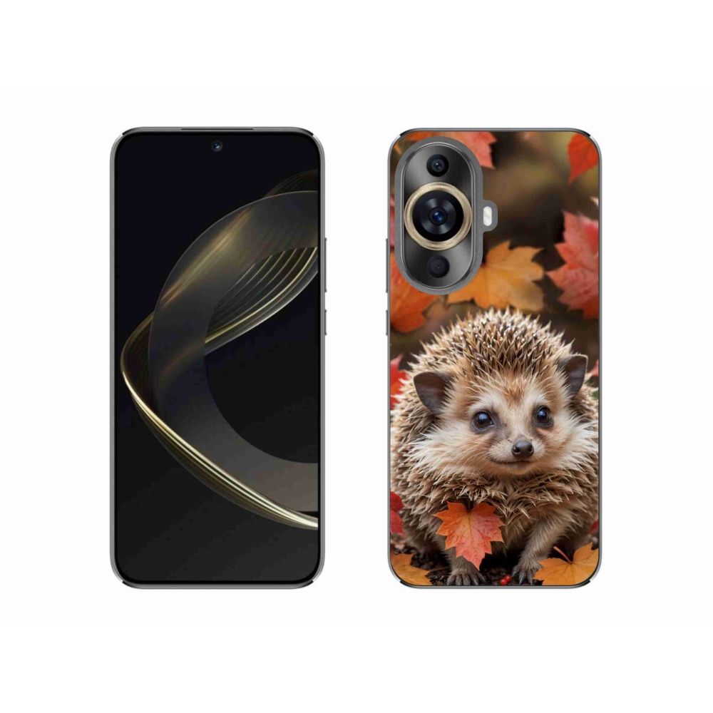 Zselés borító mmCase a Huawei Nova 11-hez - sün a levelekben