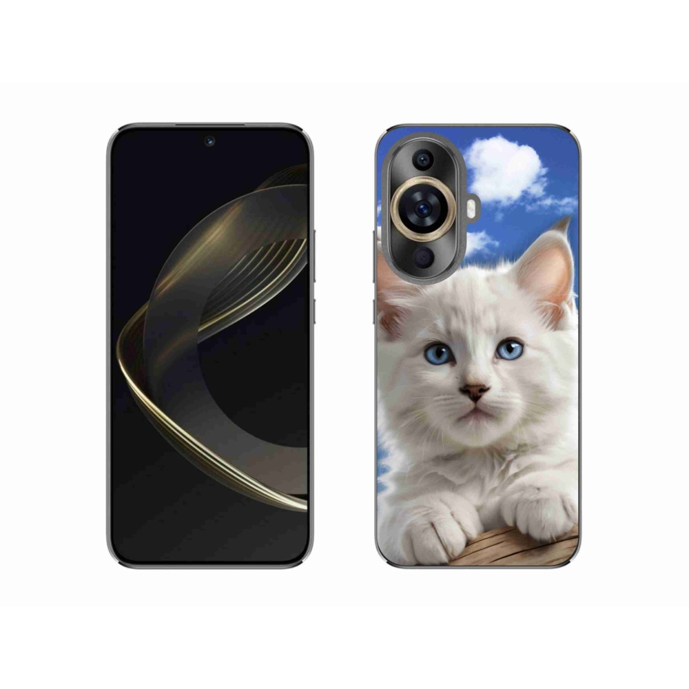 Gél borító mmCase a Huawei Nova 11-en - cica és felhők