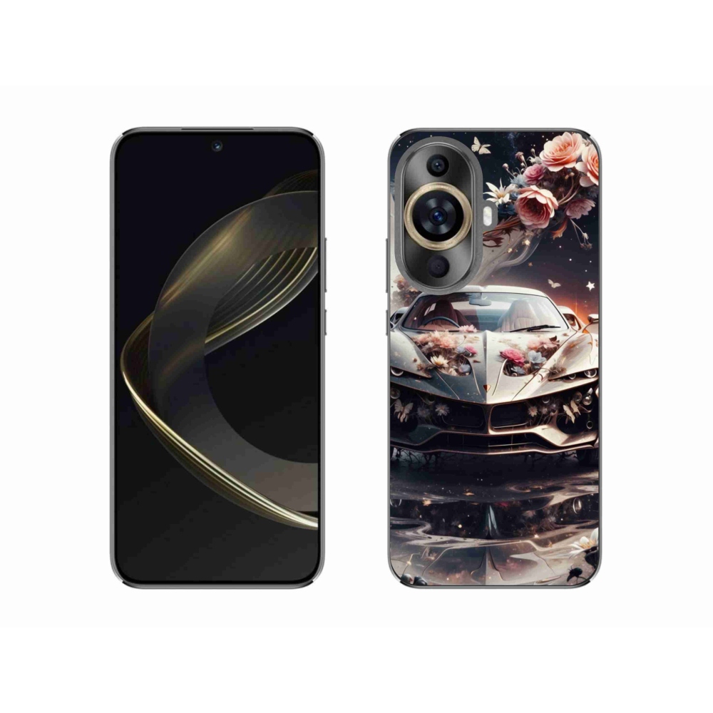 Gél borítás mmCase a Huawei Nova 11-en - virágos sportautó