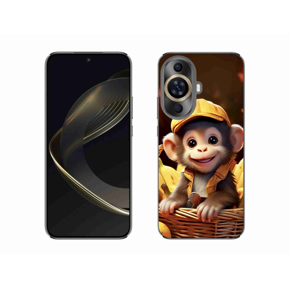 Zselés borítás mmCase a Huawei Nova 11 készülékhez - majom a kosárban