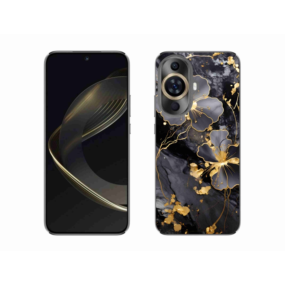 Gél borító mmCase a Huawei Nova 11-re - arany virágok