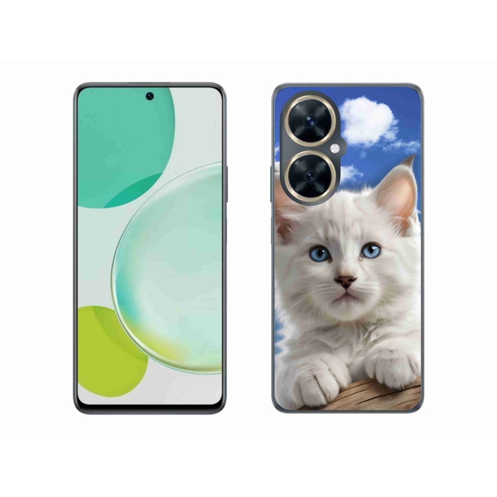 Gél borító mmCase a Huawei Nova 11i készülékhez - cica és felhők