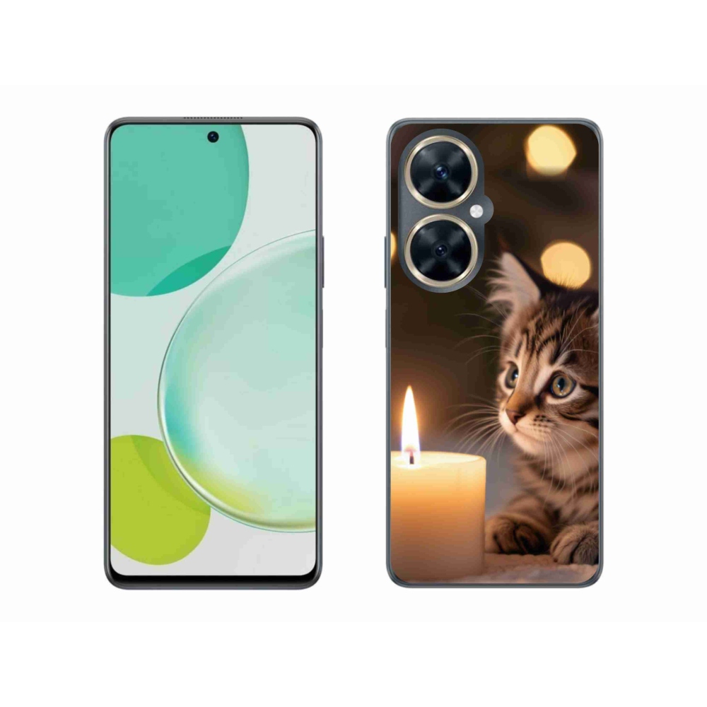 Gél borító mmCase a Huawei Nova 11i készülékhez - cica és gyertya