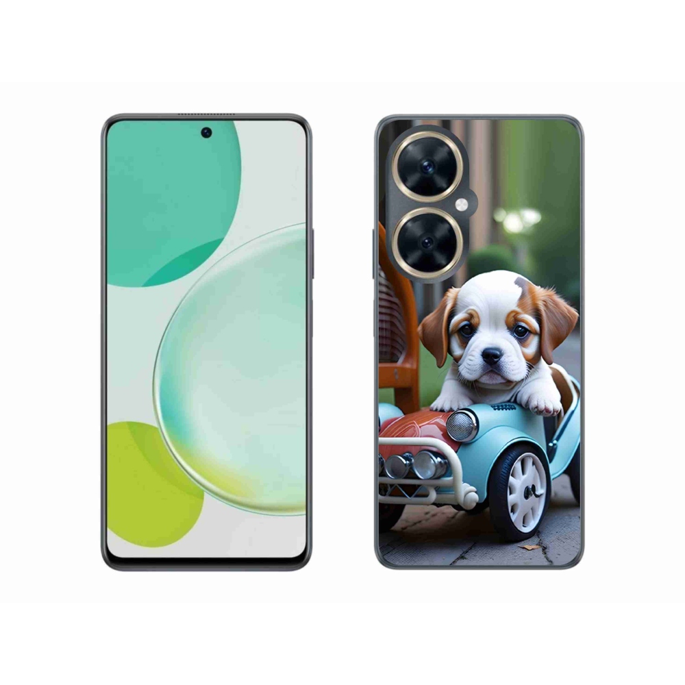 Gél borítás mmCase a Huawei Nova 11i - kiskutya retro autóban