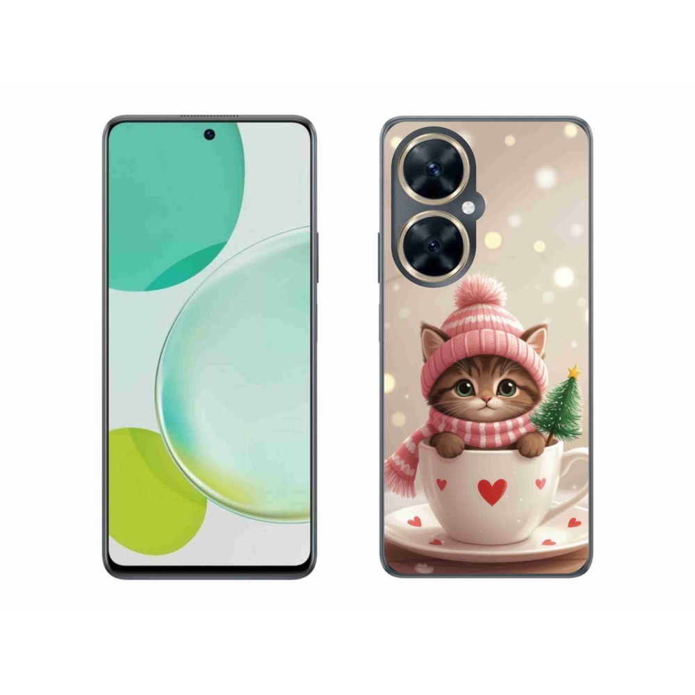 Gél borítás mmCase a Huawei Nova 11i készülékhez - Karácsonyi cica a csészében