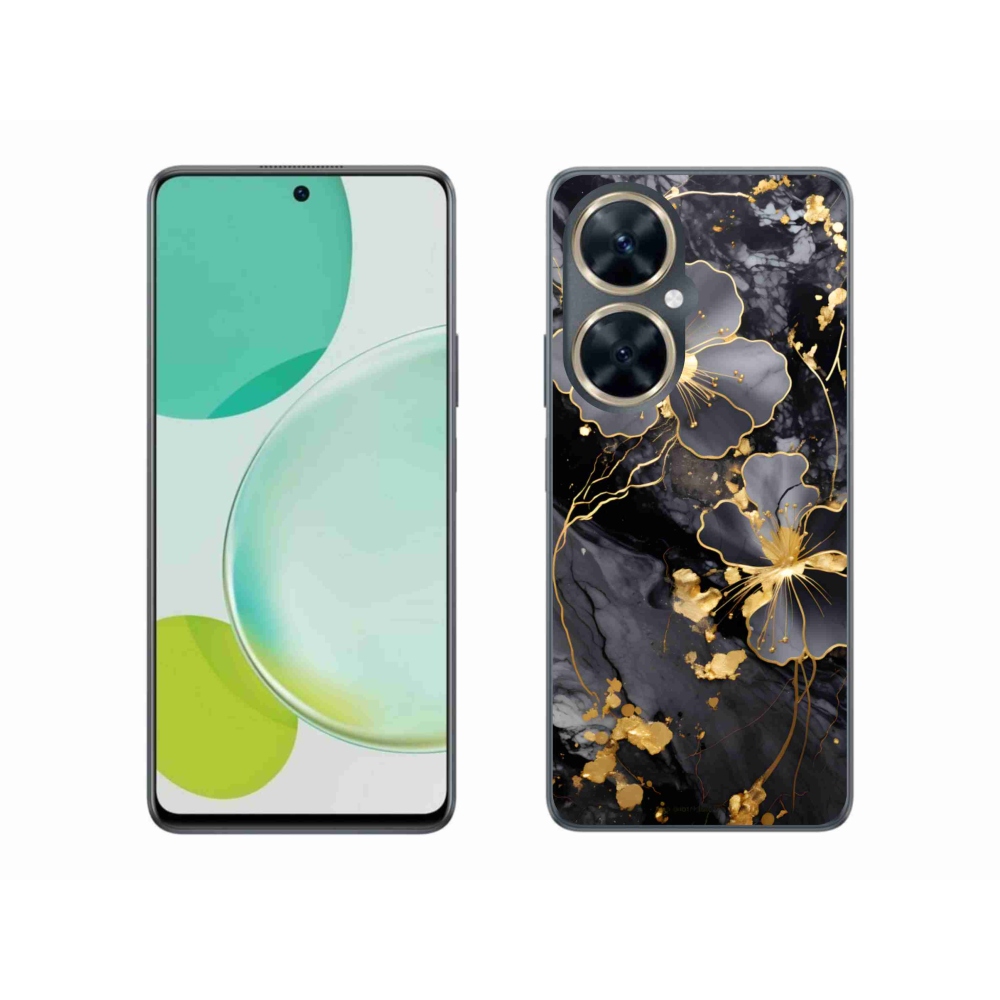Gél borító mmCase a Huawei Nova 11i készülékhez - arany virágok