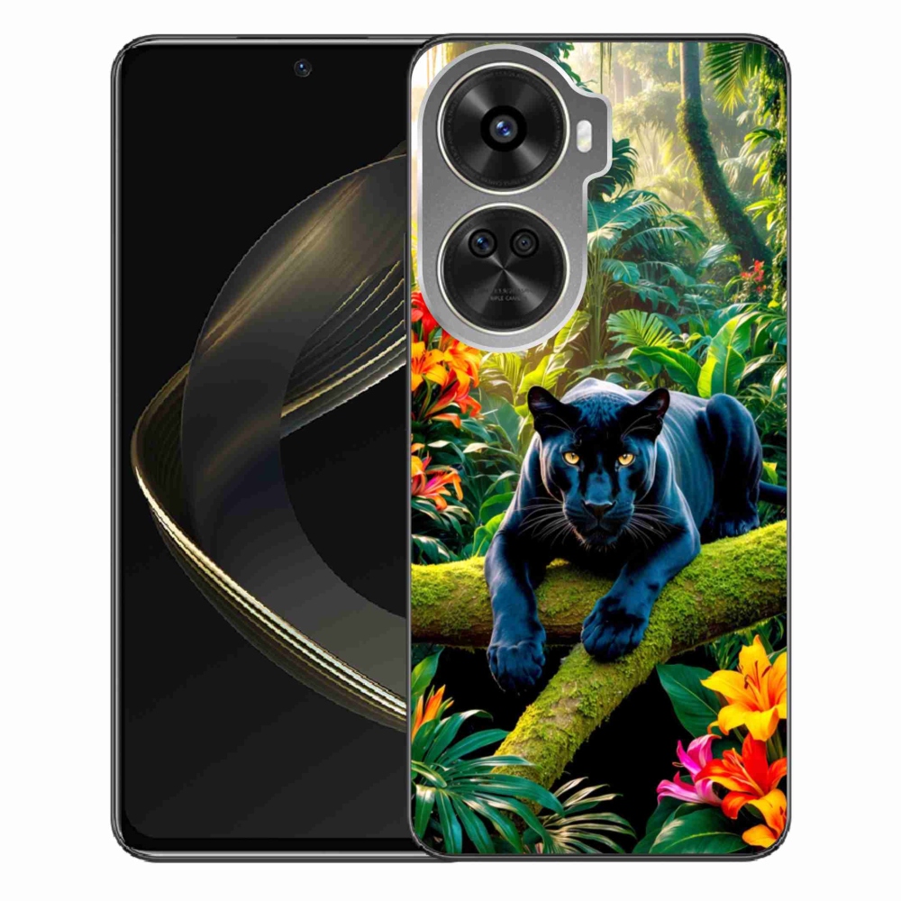 Gél borítás mmCase a Huawei Nova 12 SE-hez - fekete párduc a dzsungelben