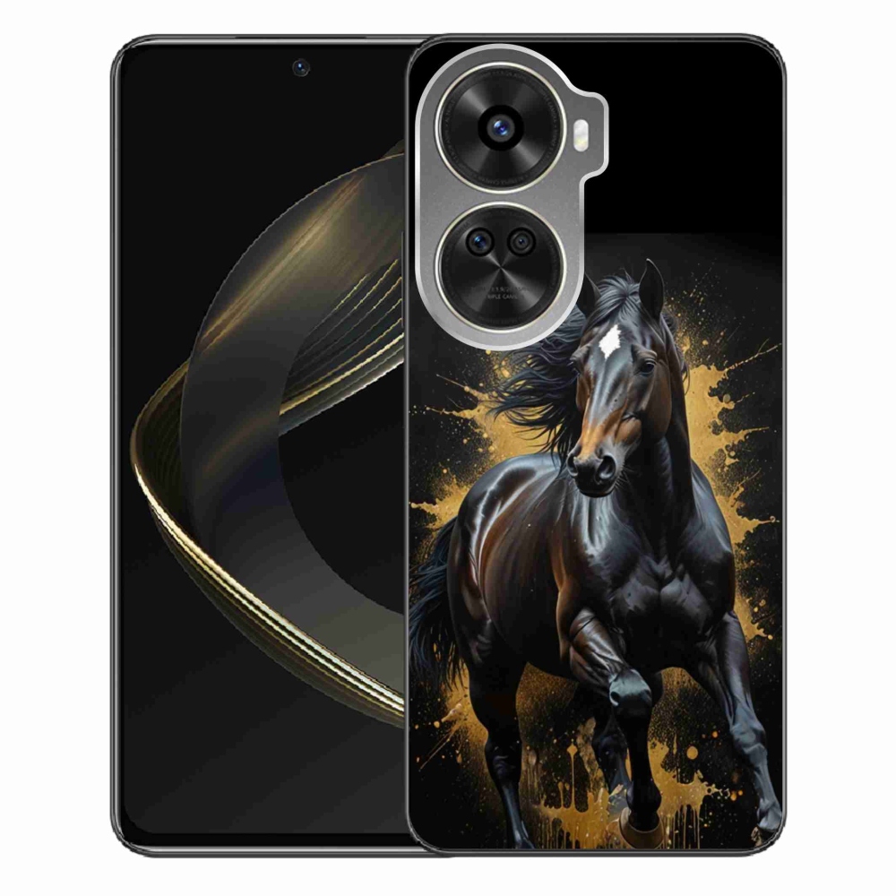 Gél borítás mmCase a Huawei Nova 12 SE számára - elegáns fekete ménes