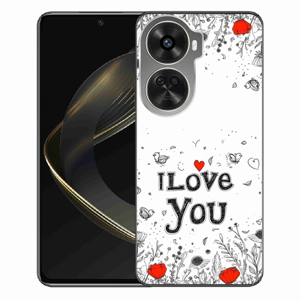 Gél borító mmCase a Huawei Nova 12 SE-hez - I love you fehér háttérrel