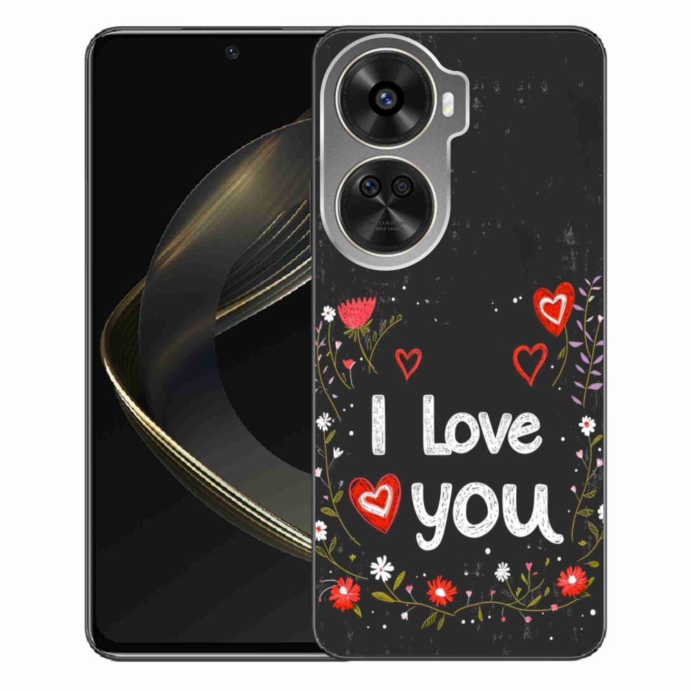 Gél borító mmCase a Huawei Nova 12 SE-hez - Szeretlek fekete háttérrel