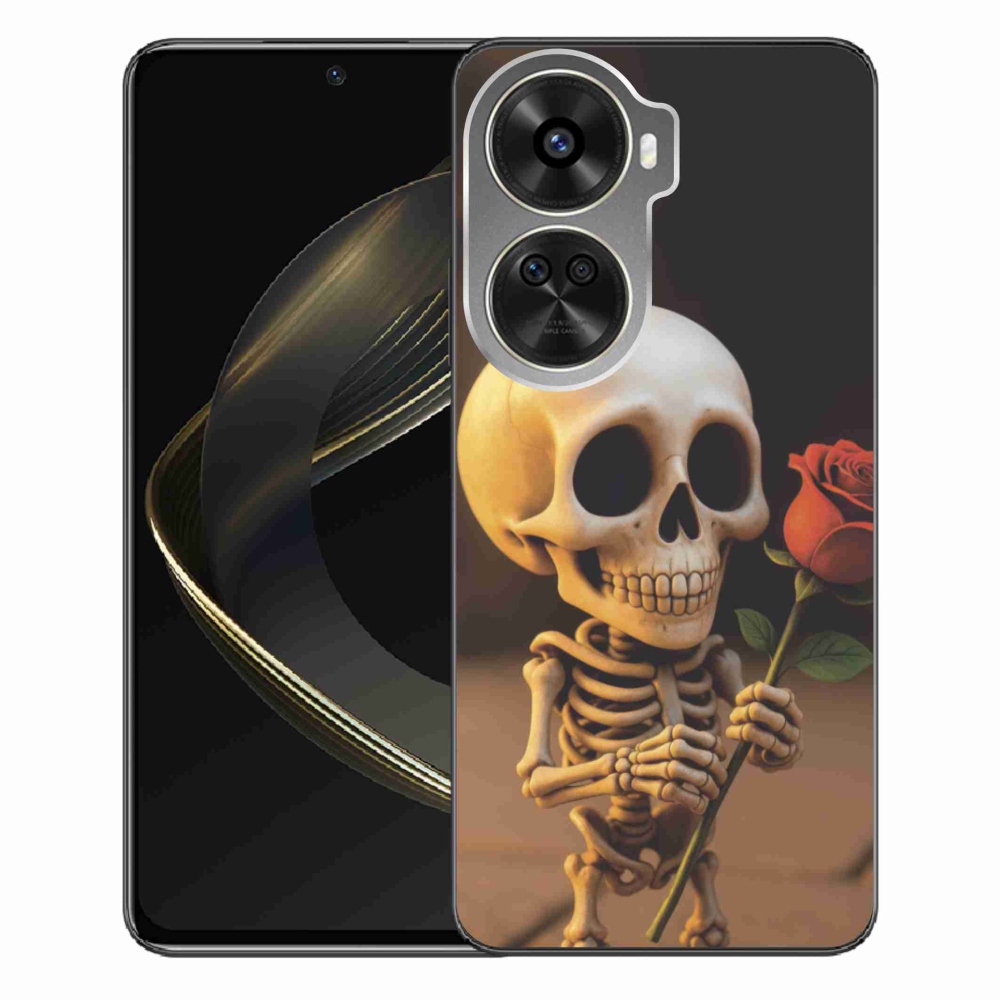 Gél borítás mmCase a Huawei Nova 12 SE-hez - csontváz rózsával