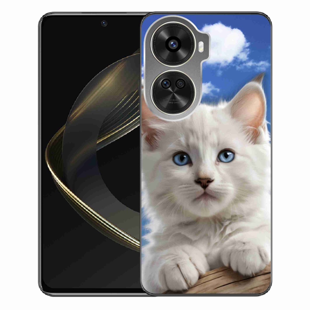 Gél borítás mmCase a Huawei Nova 12 SE-hez - cica és felhők