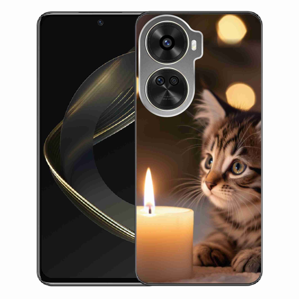 Gél borítás mmCase a Huawei Nova 12 SE számára - cica és gyertya