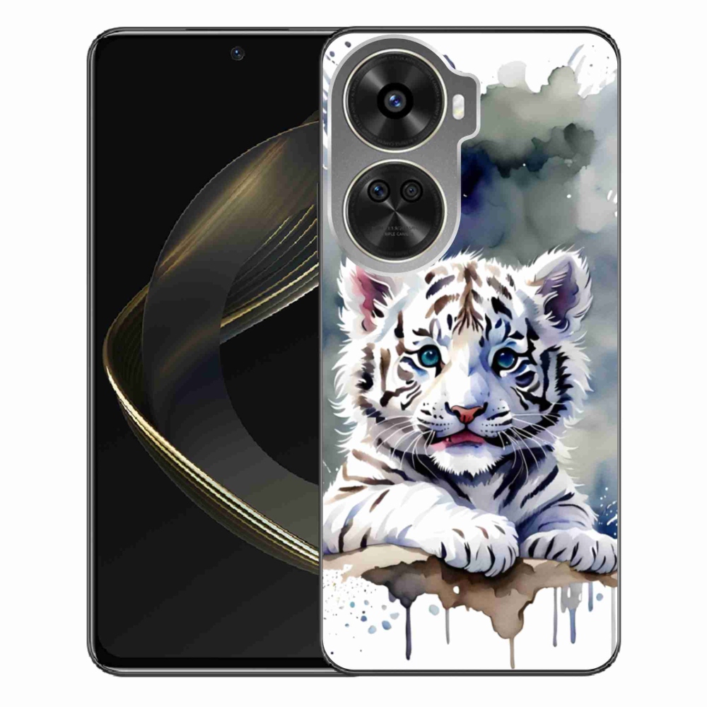 Gél borítás mmCase a Huawei Nova 12 SE számára - fehér tigriskölyök
