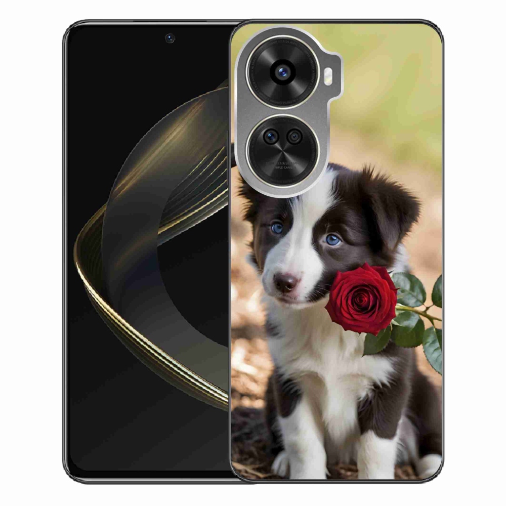 Gél borítás mmCase a Huawei Nova 12 SE-hez - aranyos border collie rózsával