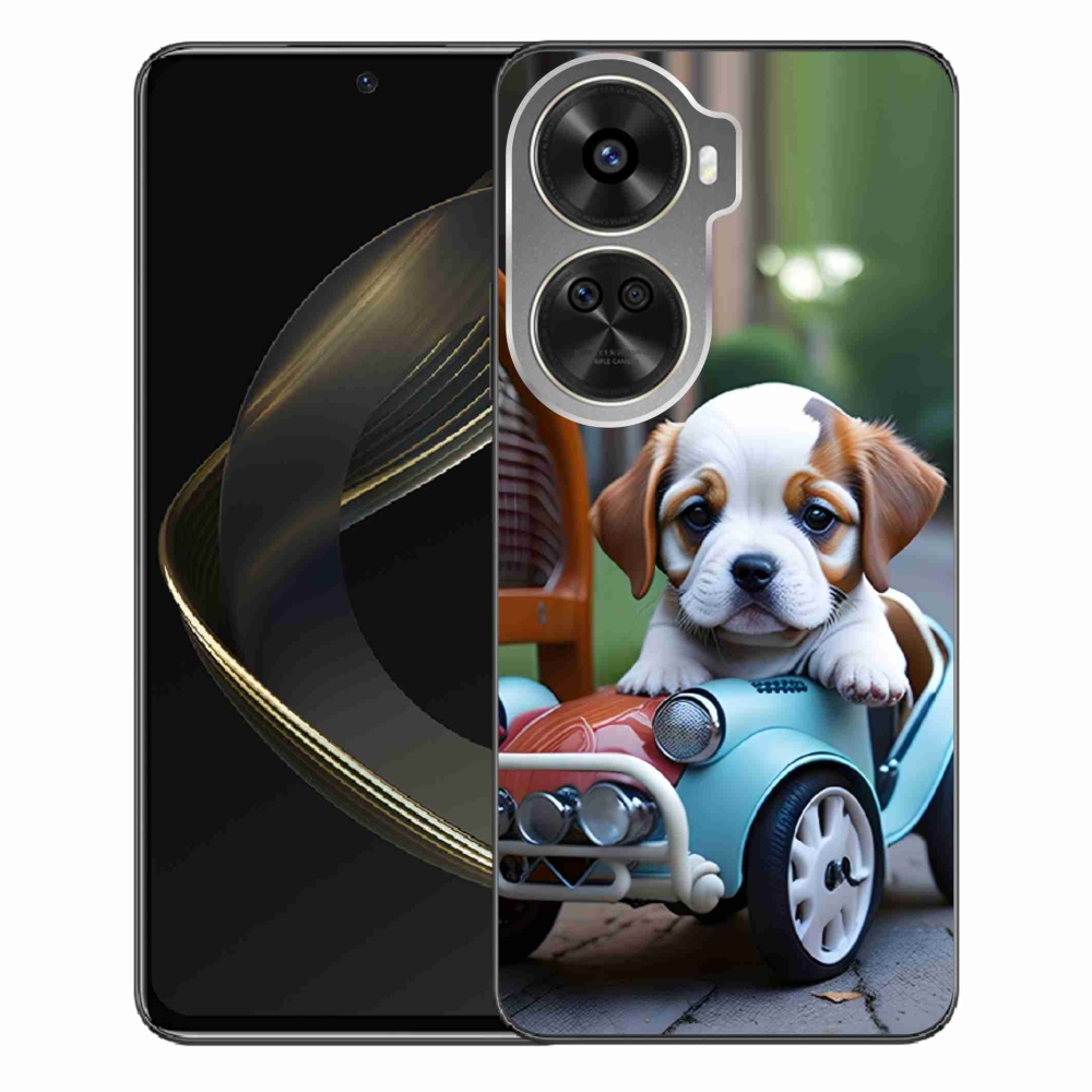 Gél borítás mmCase a Huawei Nova 12 SE-hez - kiskutya retro autóban