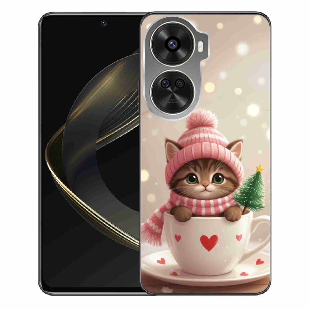 Gél borítás mmCase a Huawei Nova 12 SE-hez - Karácsonyi cica egy csészében