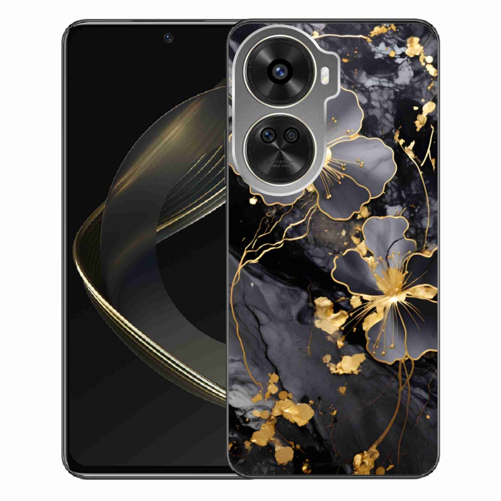 Gél borítás mmCase a Huawei Nova 12 SE-hez - arany virágok