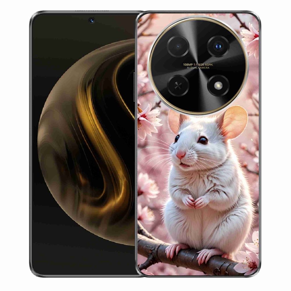 mmCase gél tok a Huawei Nova 12i-hez – fehér egér egy ágon
