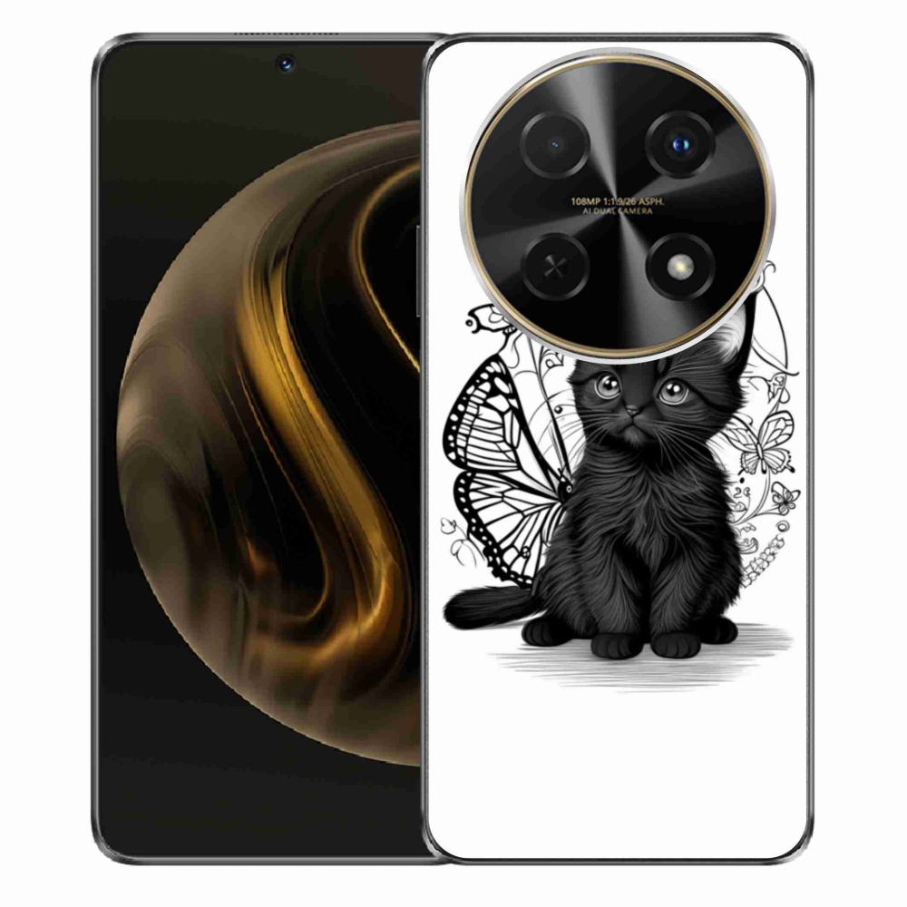 Gél borítás mmCase a Huawei Nova 12i készülékhez - fekete cica