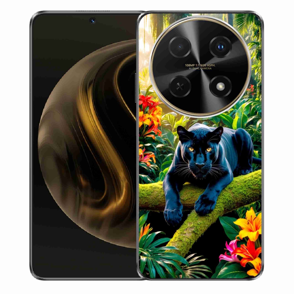 Gél borítás mmCase a Huawei Nova 12i számára - fekete párduc a dzsungelben