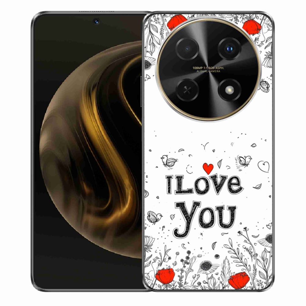 Gél borító mmCase a Huawei Nova 12i készülékhez - I love you fehér háttérrel