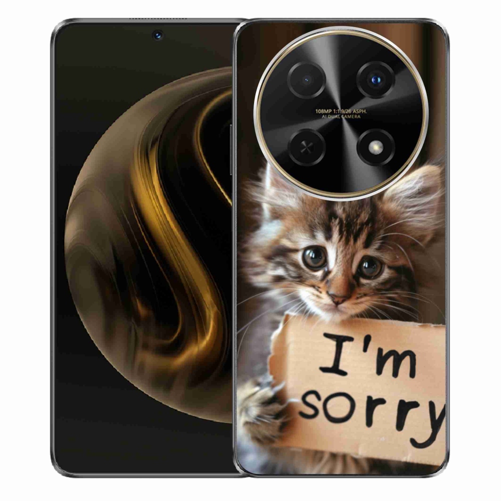 Gél borítás mmCase a Huawei Nova 12i készülékhez - macska bocsánatkérése