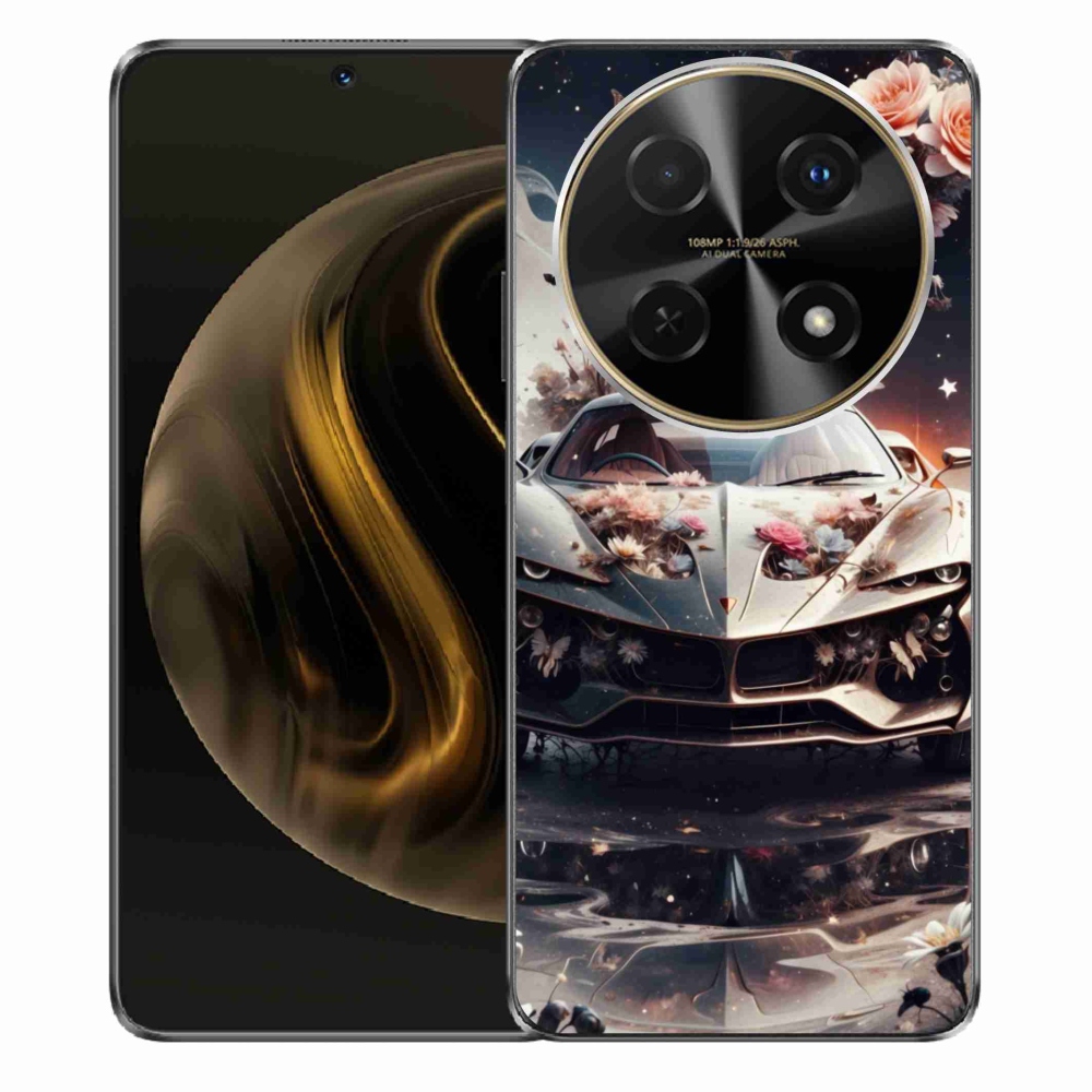 Gél borítás mmCase a Huawei Nova 12i - virágos sportkocsira