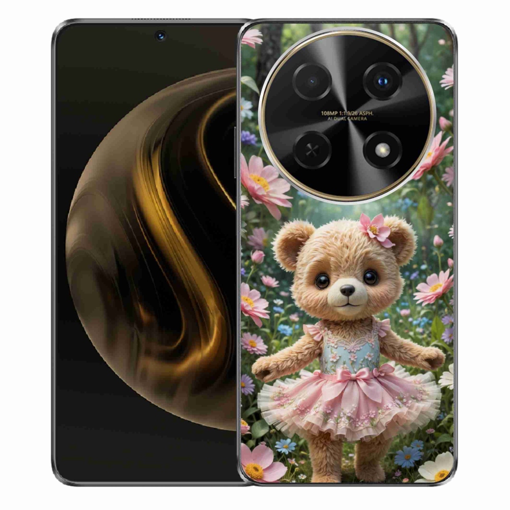 mmCase gél tok a Huawei Nova 12i-hez – aranyos mackó virágok között