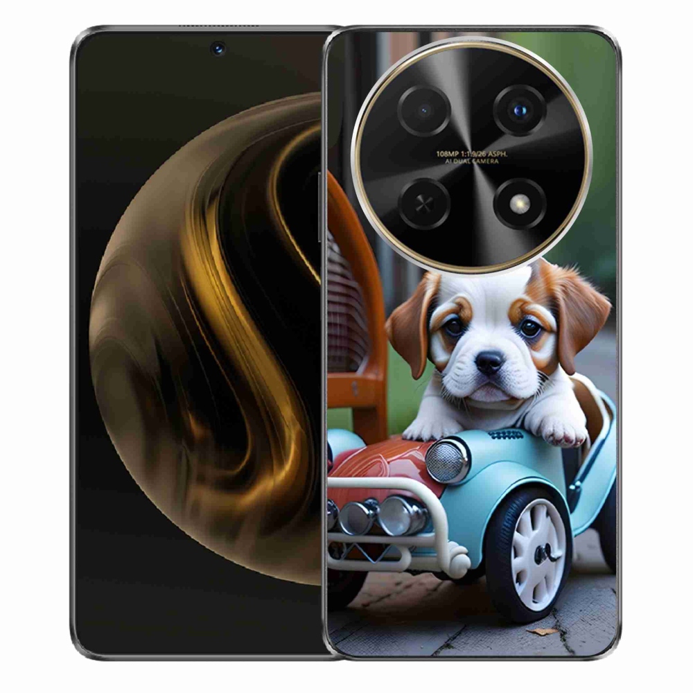 mmCase gél tok a Huawei Nova 12i-hez – kiskutya retro autóban